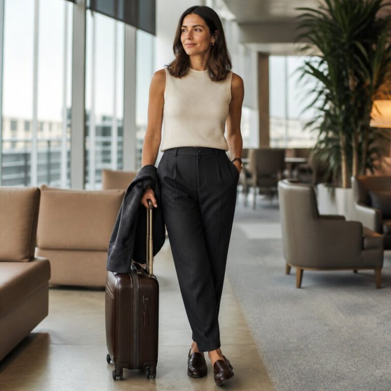 Business Casual Travel Outfits for Women — Pinterest-friendly fashion photo