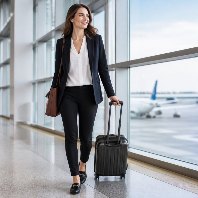 Work Travel Outfits That Transition From the Flight to the Meeting