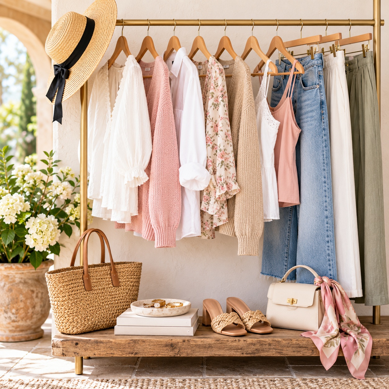 Organized capsule wardrobe